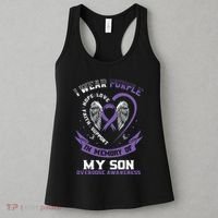 Purple In Memory Of My Son Drug Overdose Awareness Ribbon Women's Tank Top thumb 3