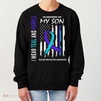 Parents In Memory Of Son Suicide Awareness Prevention Flag Women's Sweatshirt thumb 0