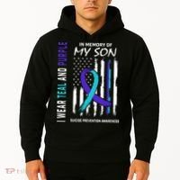 Parents In Memory Of Son Suicide Awareness Prevention Flag Hoodie thumb 2