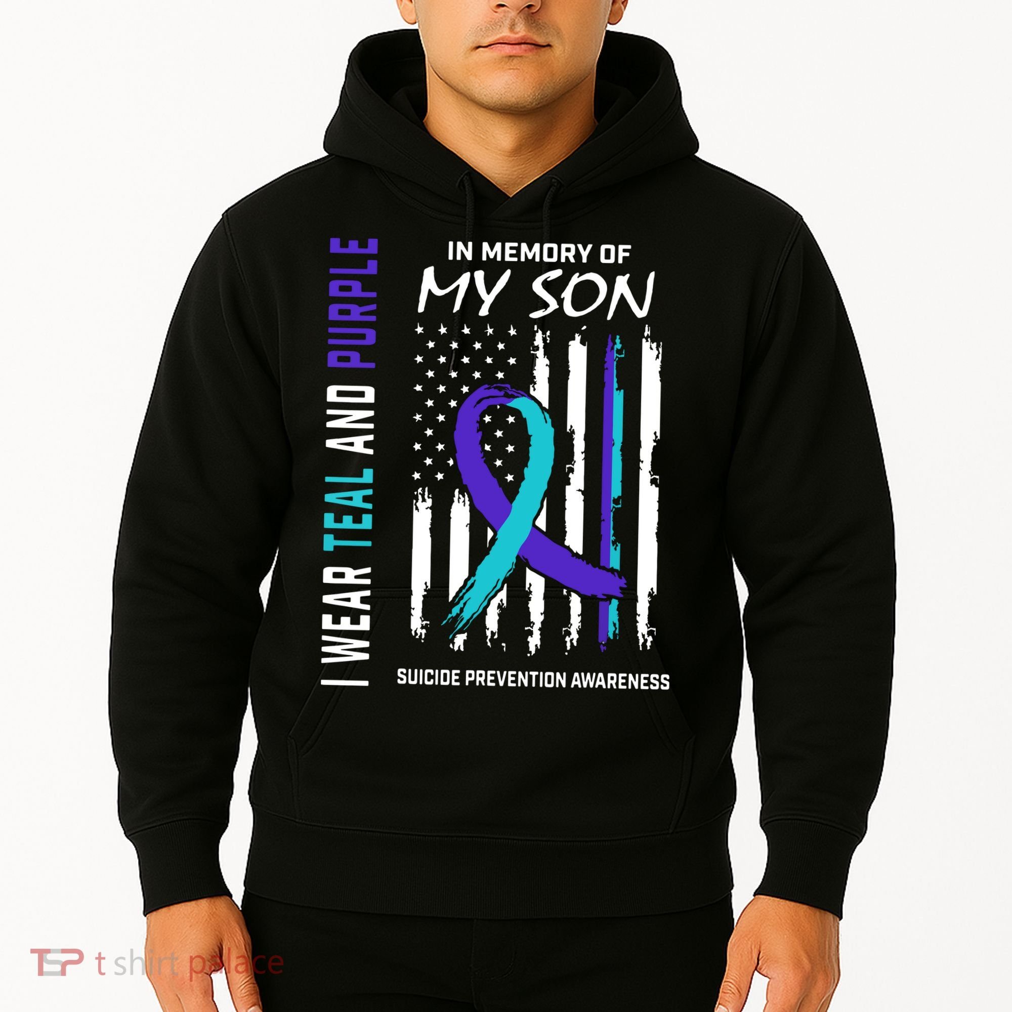 Parents In Memory Of Son Suicide Awareness Prevention Flag Hoodie