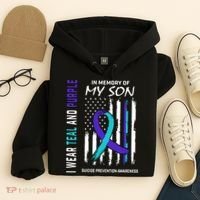 Parents In Memory Of Son Suicide Awareness Prevention Flag Hoodie thumb 4