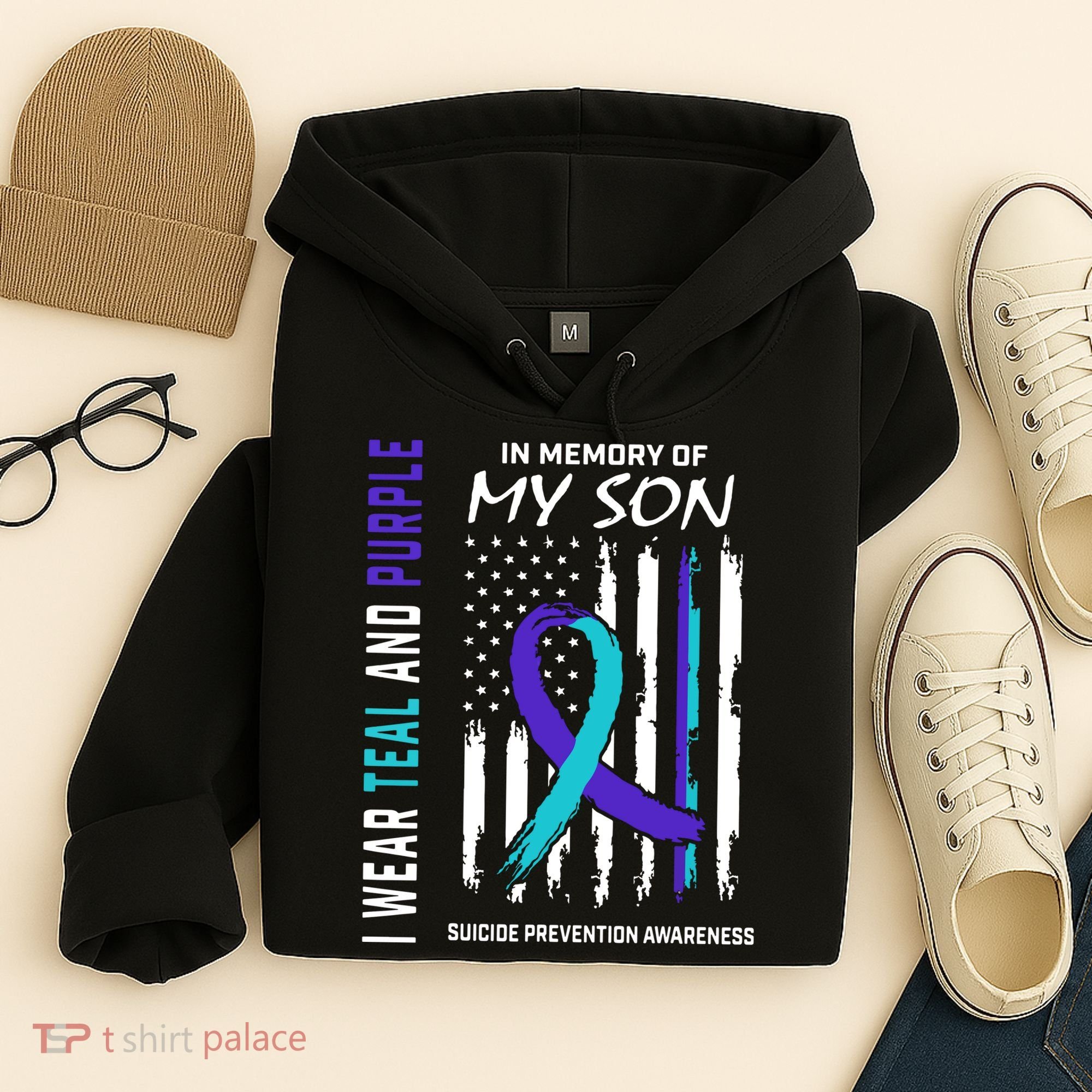 Parents In Memory Of Son Suicide Awareness Prevention Flag Hoodie