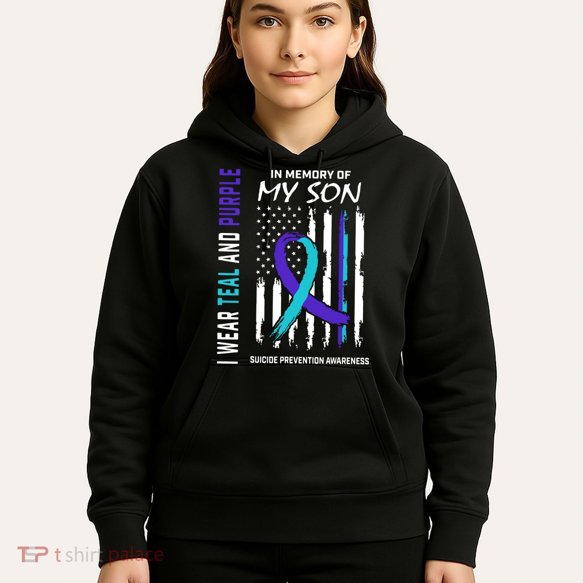 Parents In Memory Of Son Suicide Awareness Prevention Flag Hoodie