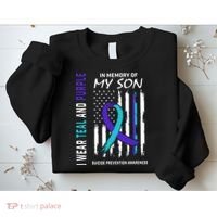 Parents In Memory Of Son Suicide Awareness Prevention Flag Sweatshirt thumb 2