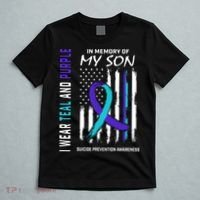 Parents In Memory Of Son Suicide Awareness Prevention Flag T-Shirt thumb 5