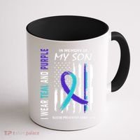 Parents In Memory Of Son Suicide Awareness Prevention Flag Coffee Mug thumb 1
