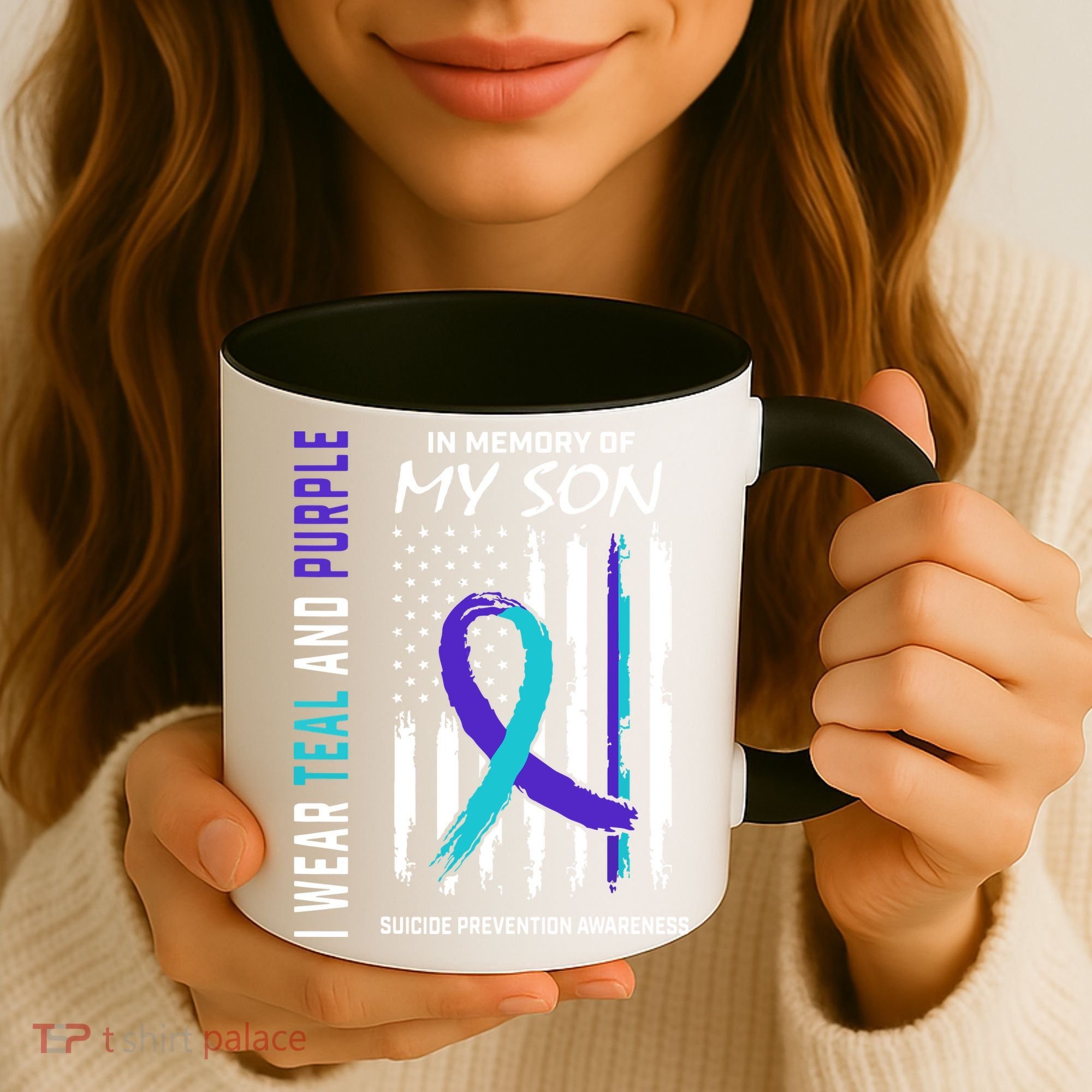 Parents In Memory Of Son Suicide Awareness Prevention Flag Coffee Mug