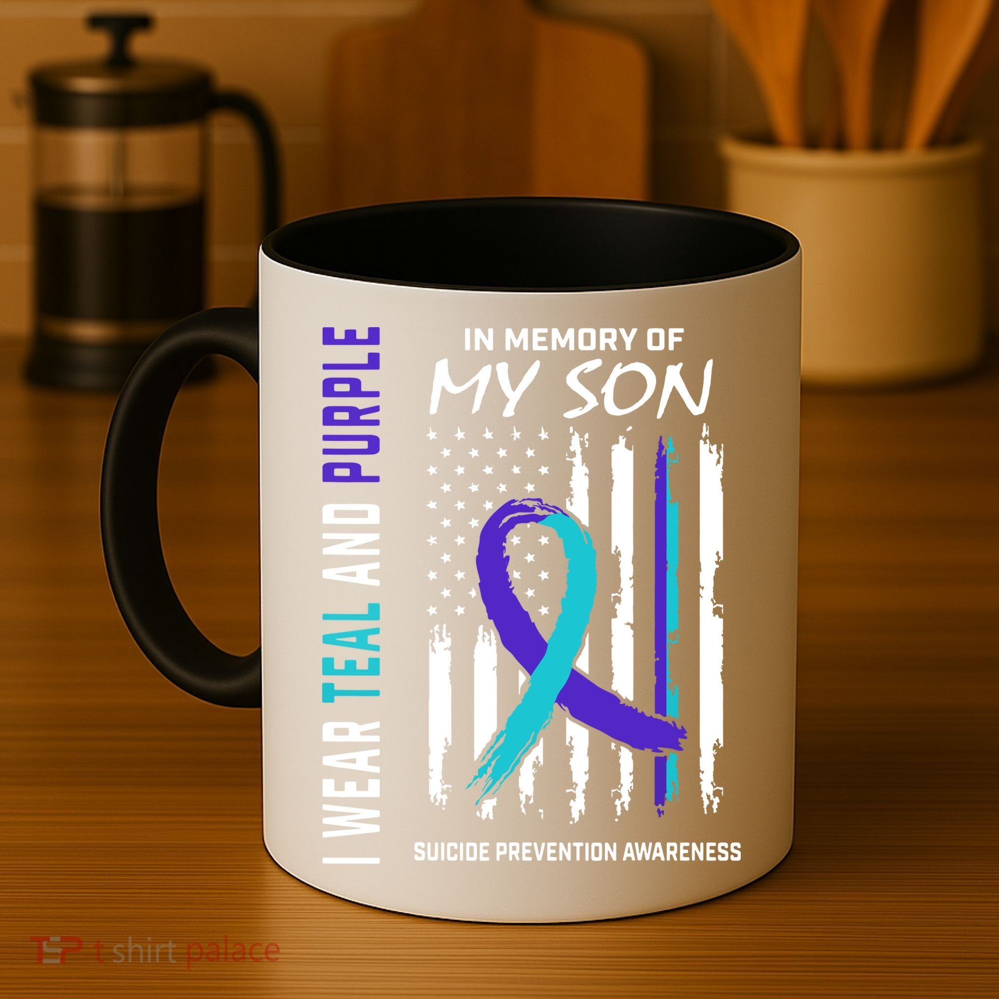 Parents In Memory Of Son Suicide Awareness Prevention Flag Coffee Mug