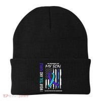 Parents In Memory Of Son Suicide Awareness Prevention Flag Beanie thumb 0