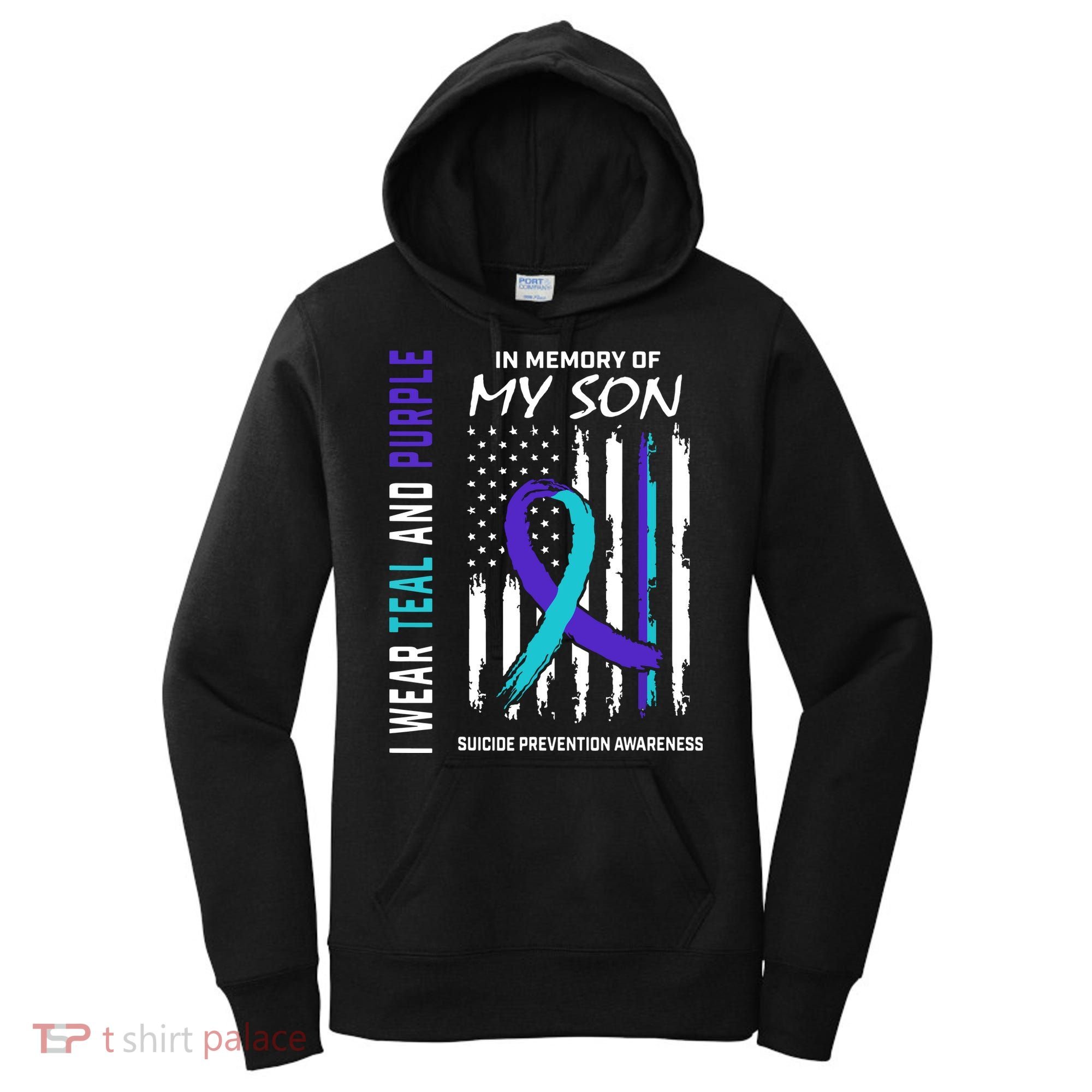 Parents In Memory Of Son Suicide Awareness Prevention Flag Women's Hoodie