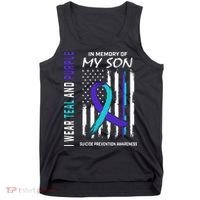 Parents In Memory Of Son Suicide Awareness Prevention Flag Tank Top thumb 0