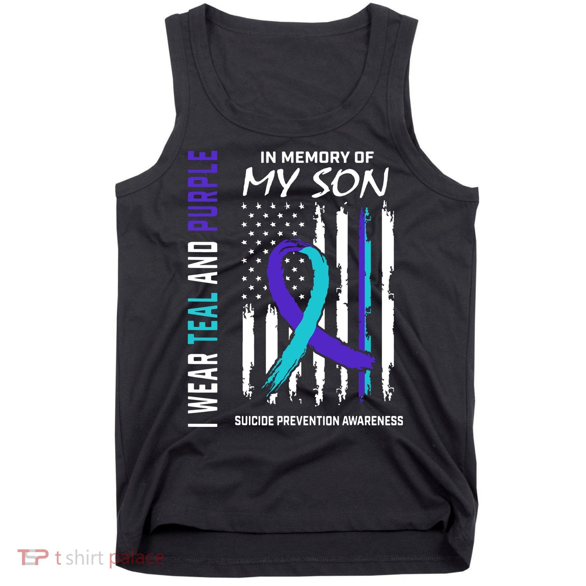 Parents In Memory Of Son Suicide Awareness Prevention Flag Tank Top