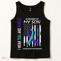 Parents In Memory Of Son Suicide Awareness Prevention Flag Tank Top thumb 2