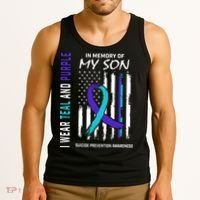 Parents In Memory Of Son Suicide Awareness Prevention Flag Tank Top thumb 3