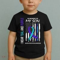 Parents In Memory Of Son Suicide Awareness Prevention Flag Toddler T-Shirt thumb 2