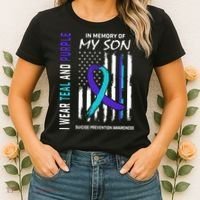 Parents In Memory Of Son Suicide Awareness Prevention Flag Women's T-Shirt thumb 2