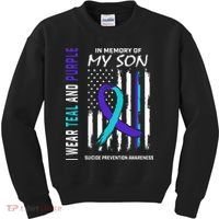 Parents In Memory Of Son Suicide Awareness Prevention Flag Kids Sweatshirt thumb 0