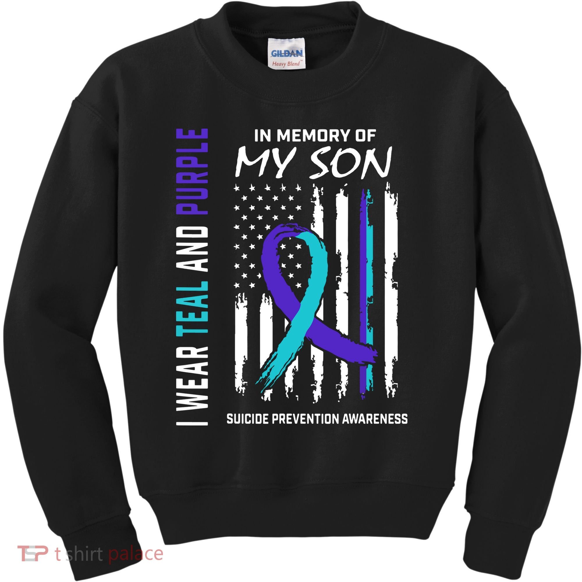 Parents In Memory Of Son Suicide Awareness Prevention Flag Kids Sweatshirt
