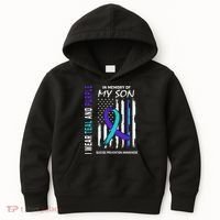 Parents In Memory Of Son Suicide Awareness Prevention Flag Kids Hoodie thumb 0