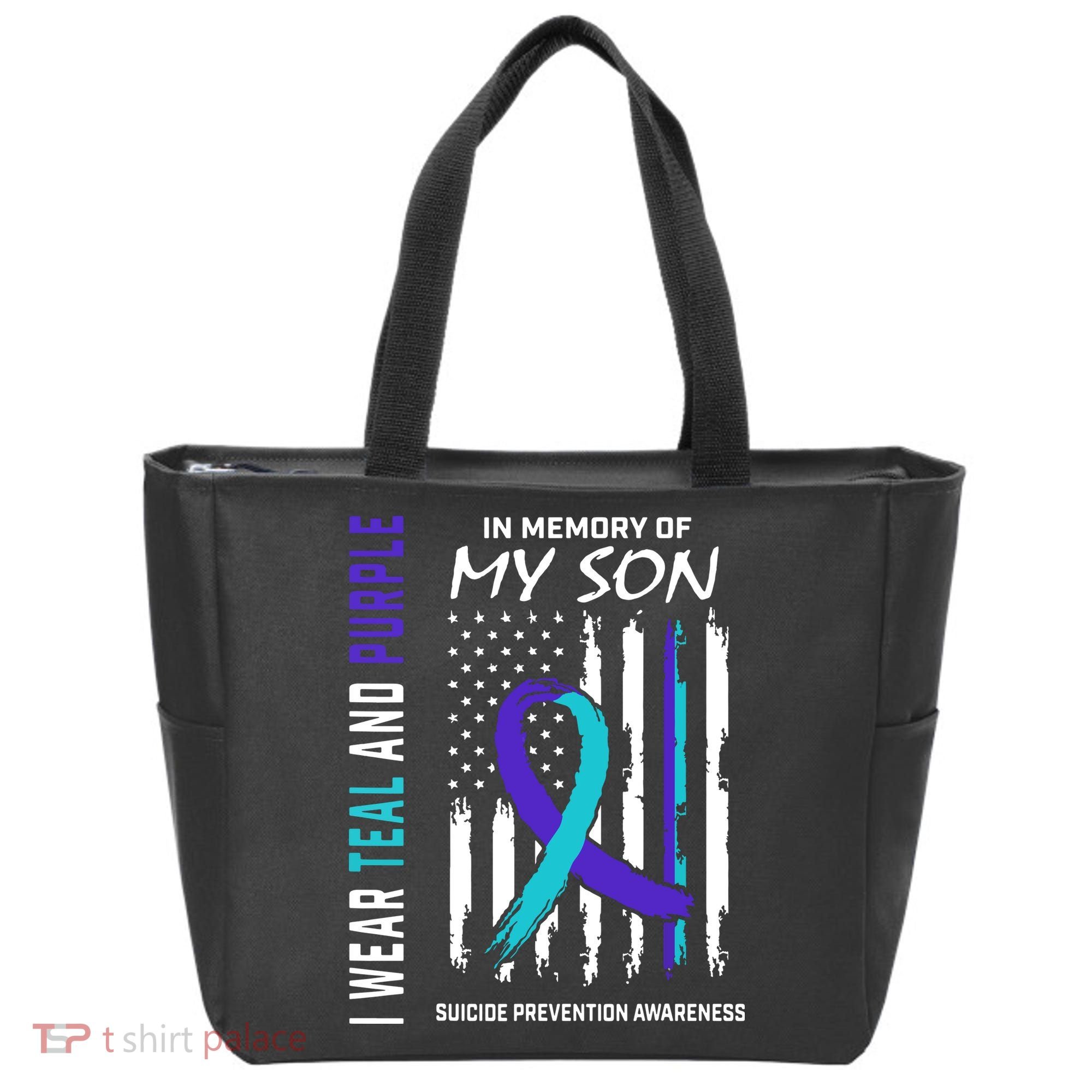 Parents In Memory Of Son Suicide Awareness Prevention Flag Tote Bag
