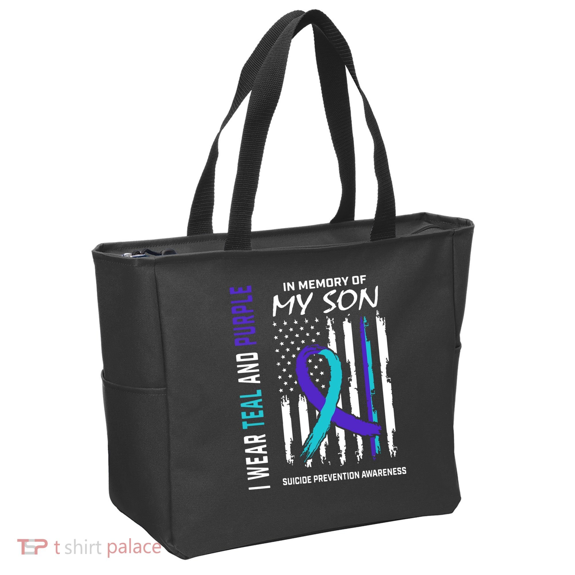 Parents In Memory Of Son Suicide Awareness Prevention Flag Tote Bag
