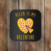 Pizza Is My Valentine Cute Heart Coaster thumb 0