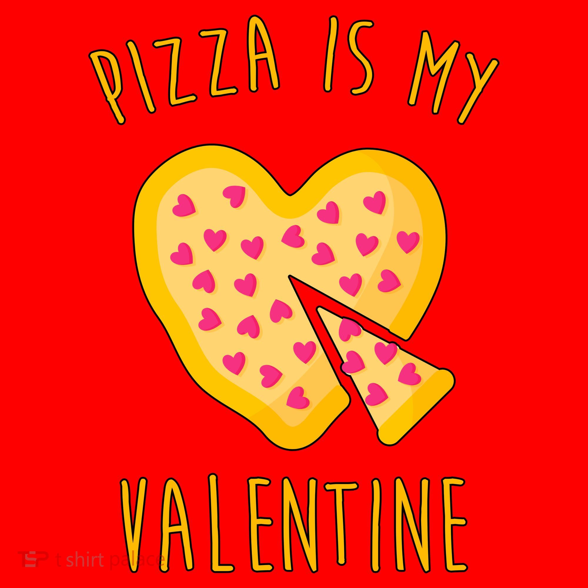 Pizza Is My Valentine Cute Heart Santa Hat