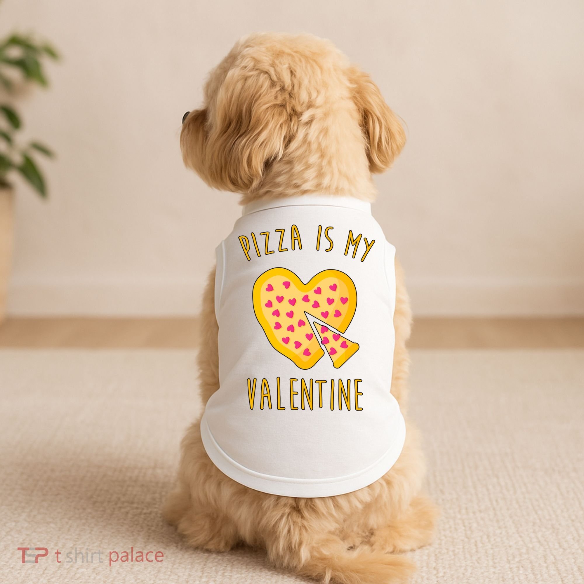 Pizza Is My Valentine Cute Heart Doggie Tank