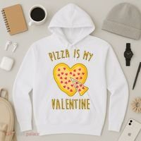 Pizza Is My Valentine Cute Heart Hoodie thumb 3