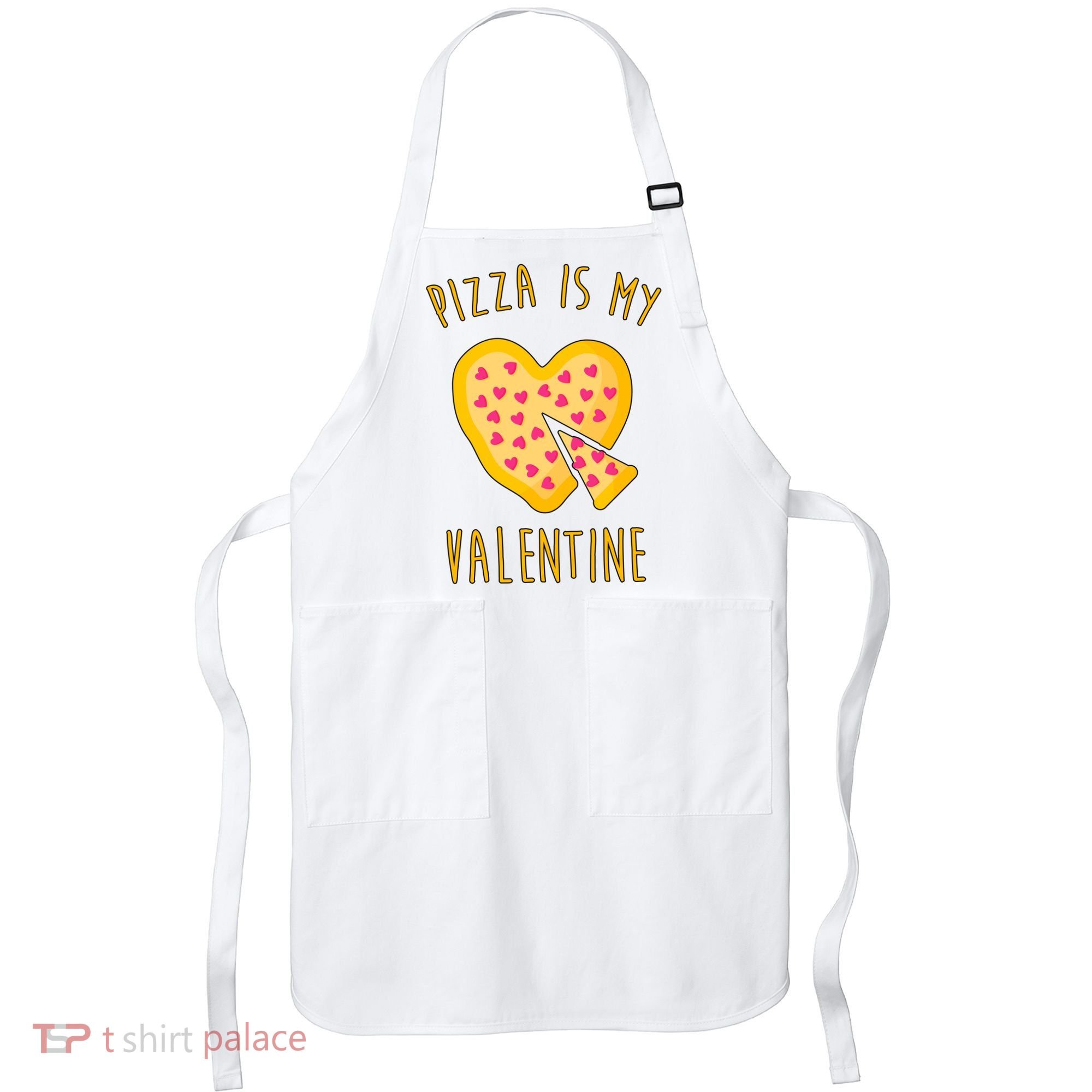 Pizza Is My Valentine Cute Heart Apron