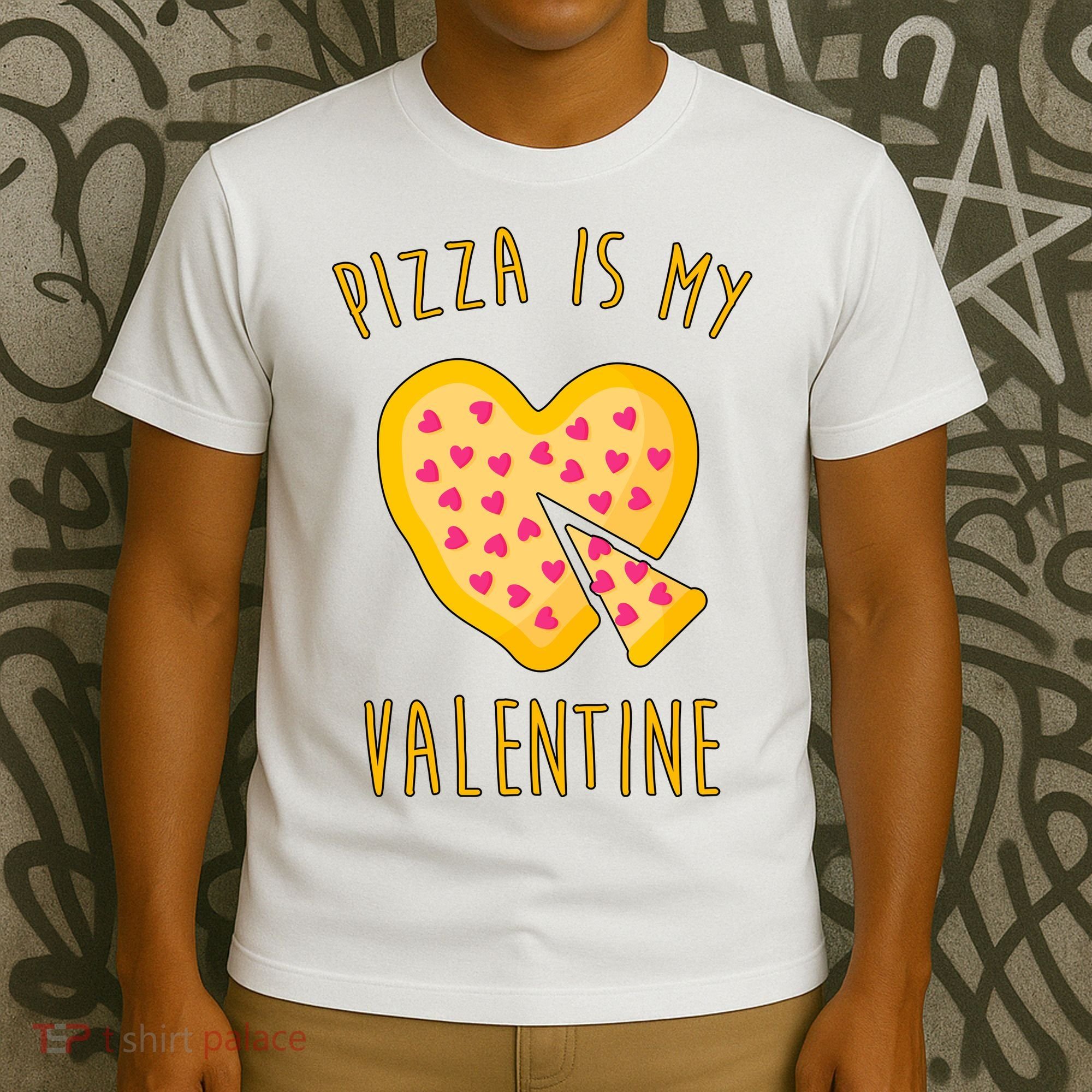 Pizza Is My Valentine Cute Heart T-Shirt