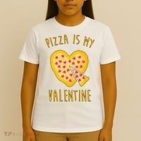Pizza Is My Valentine Cute Heart T-Shirt thumb 4
