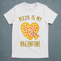 Pizza Is My Valentine Cute Heart T-Shirt thumb 5