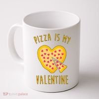 Pizza Is My Valentine Cute Heart Coffee Mug thumb 0
