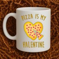 Pizza Is My Valentine Cute Heart Coffee Mug thumb 2