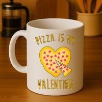 Pizza Is My Valentine Cute Heart Coffee Mug thumb 4