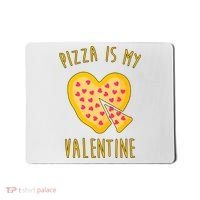 Pizza Is My Valentine Cute Heart Mousepad thumb 0