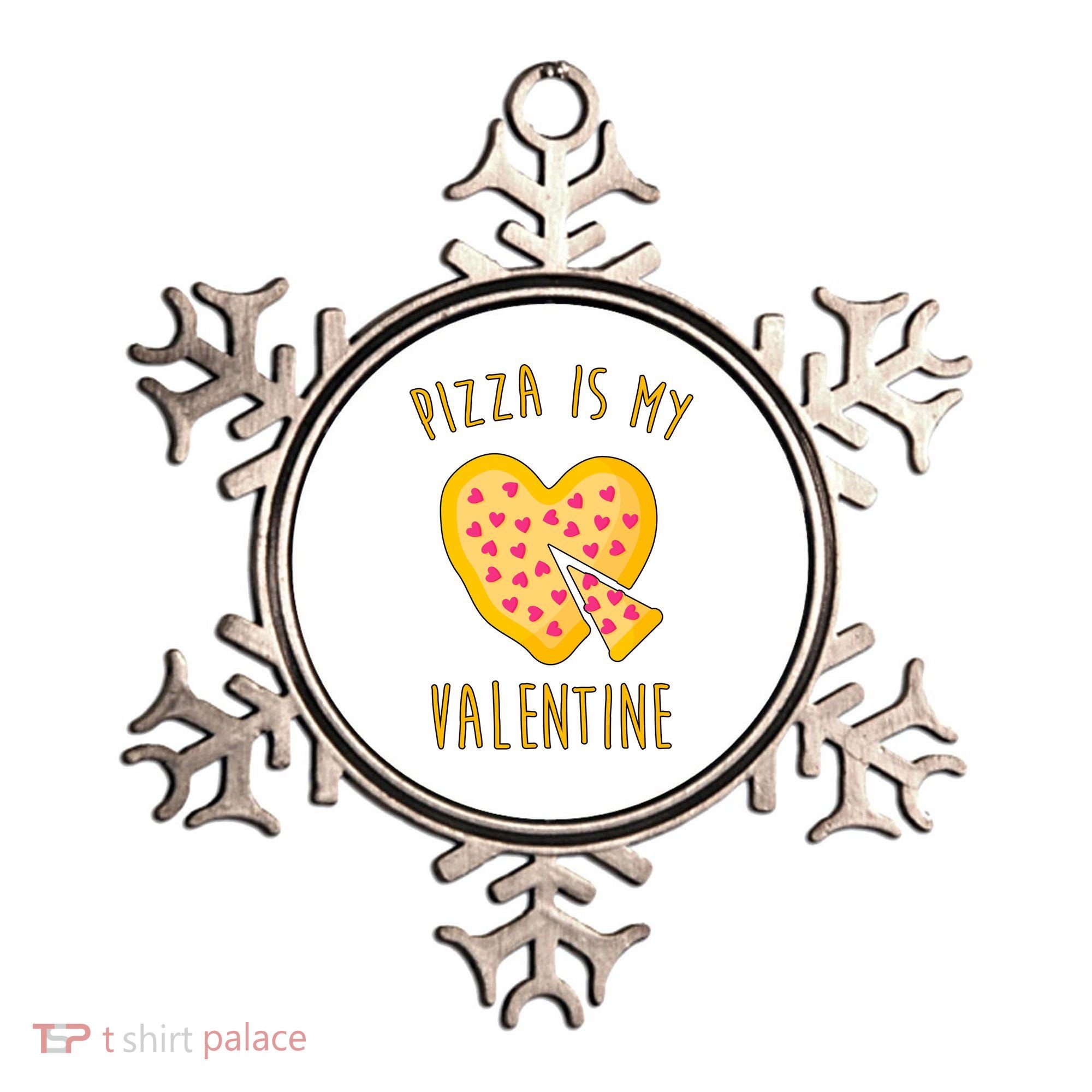 Pizza Is My Valentine Cute Heart Ornament