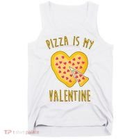 Pizza Is My Valentine Cute Heart Tank Top thumb 0