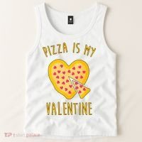 Pizza Is My Valentine Cute Heart Tank Top thumb 2