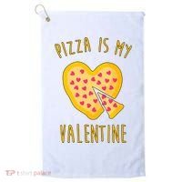 Pizza Is My Valentine Cute Heart Golf Towel thumb 0