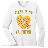 Pizza Is My Valentine Cute Heart Women's Long Sleeve Shirt thumb 0