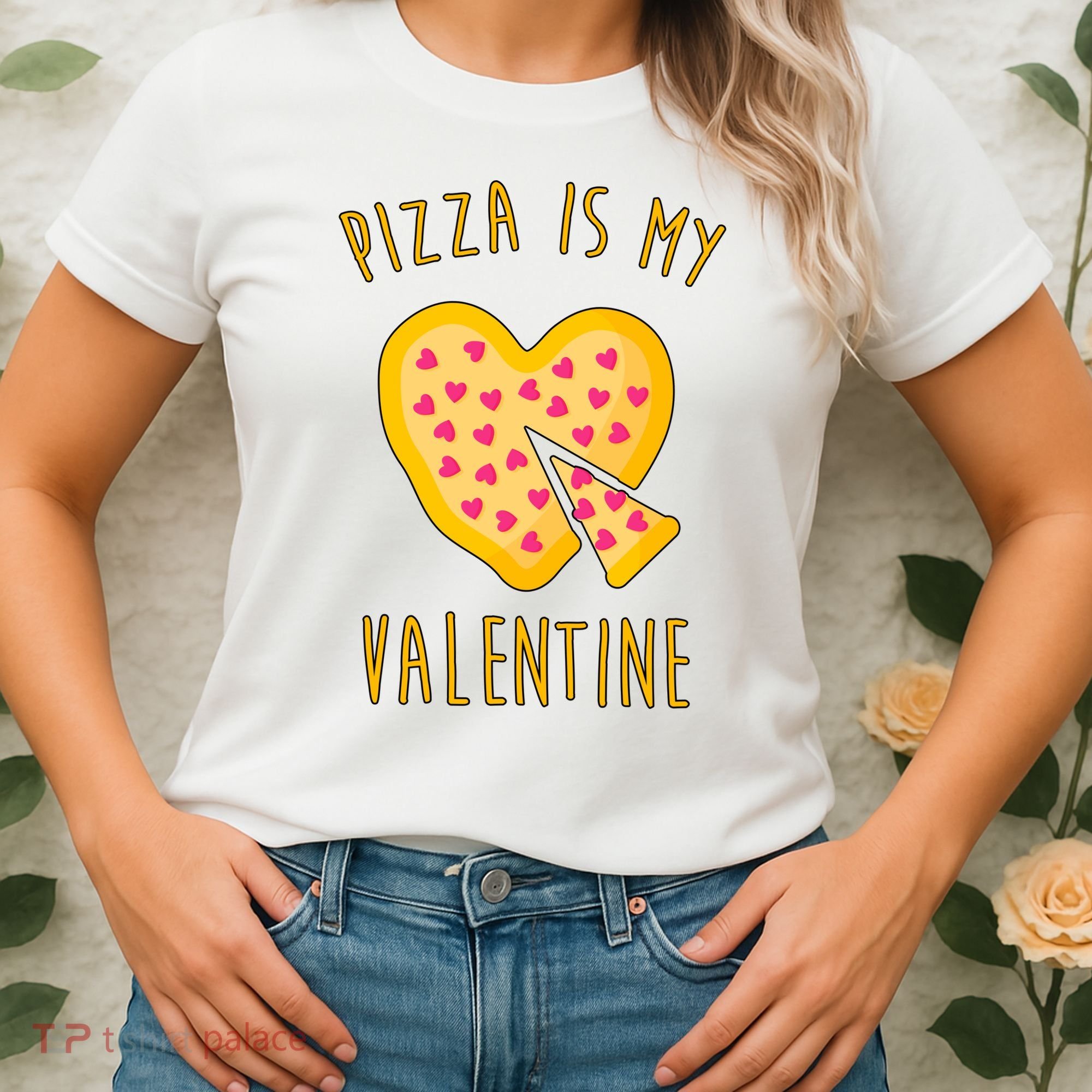 Pizza Is My Valentine Cute Heart Women's T-Shirt