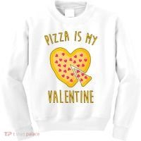Pizza Is My Valentine Cute Heart Kids Sweatshirt thumb 0