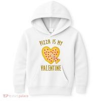 Pizza Is My Valentine Cute Heart Kids Hoodie thumb 0