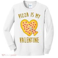 Pizza Is My Valentine Cute Heart Kids Long Sleeve Shirt thumb 0
