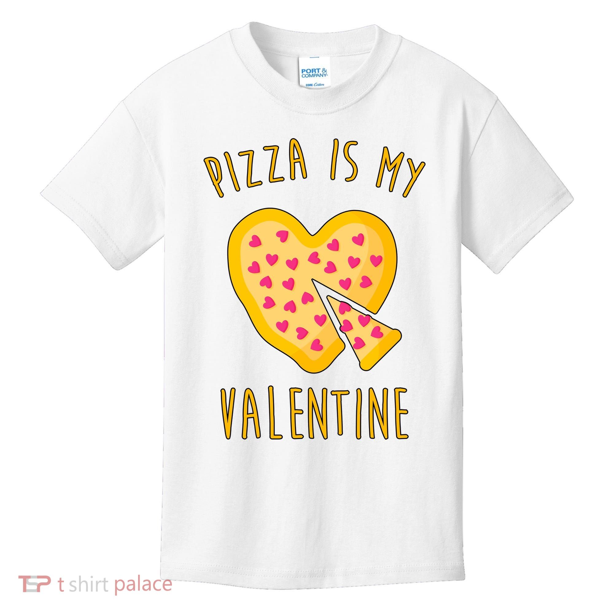 Pizza Is My Valentine Cute Heart Kids T-Shirt