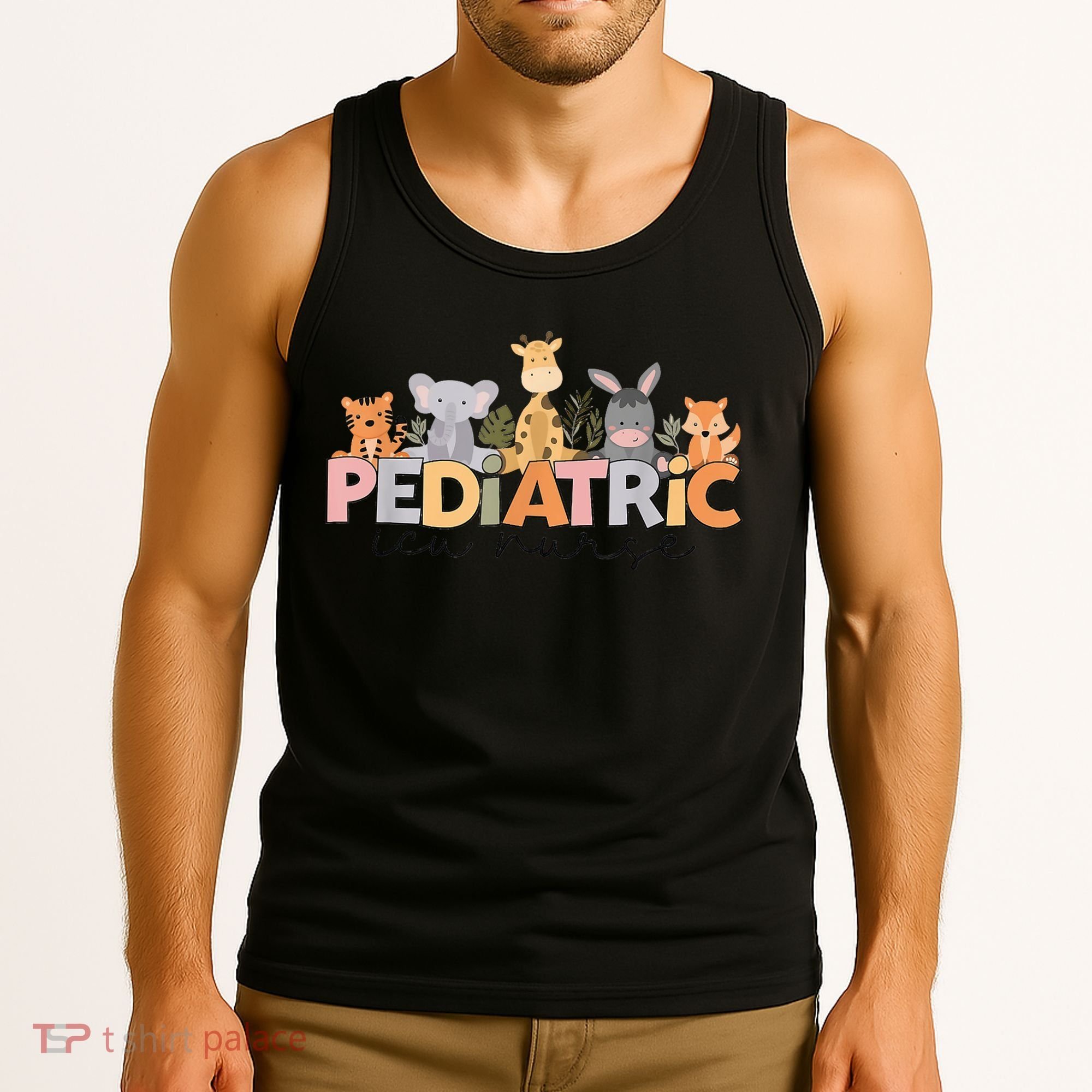 Pediatric ICU Nurse PICU Nurse Animals Nurse Appreciation Tank Top