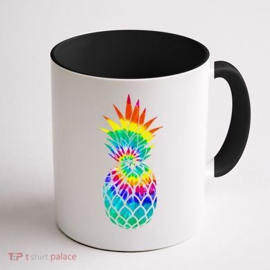 Colorful Dyed Pineapple Coffee Mug back