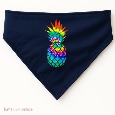 Colorful Dyed Pineapple USA-Made Doggie Bandana
